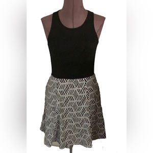 AQUA BLACK &WHITE SHORT DRESS.